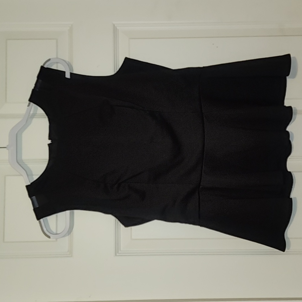 Mossimo Black Mesh Shoulder Cutout Peplum Top
